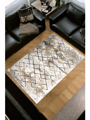 Dekoreko Kaymaz Taban Djt Salon Halısı Star Pamuk Modern M5026