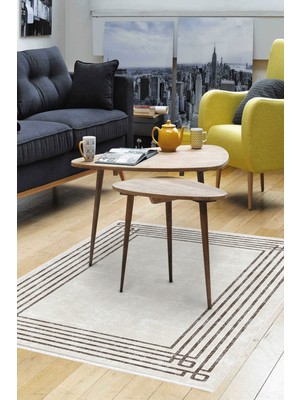 Dekoreko Kaymaz Taban Djt Salon Halısı Yıldız Deri Modern M5142