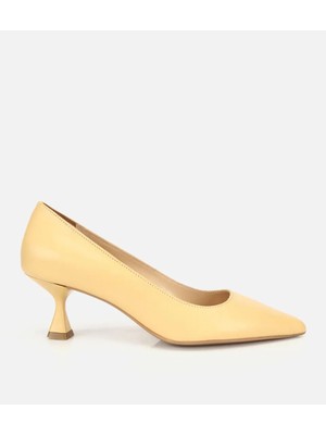 Hotiç 01AYH321860A520 KADIN Deri Sarı Kısa Topuklu Stiletto