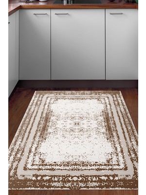 Dekoreko Kaymaz Taban Djt Mutfak Halısı Yıldız Deri Modern M5132