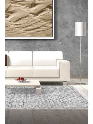 Dekoreko Kaymaz Taban Djt Salon Halısı Trend Saçaklı Iskandinav F5079