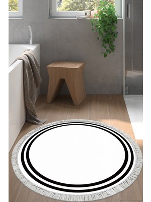 Alanur Home Eko Trend Djt Banyo Paspası Yıkanabilir Kaymaz Taban 1696 Yuvarlak Bordürlü