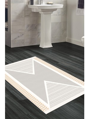 Dekoreko Kaymaz Taban Djt Banyo Halısı Star Pamuk Modern P1526