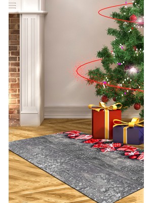 Alanur Home Yılbaşına Özel Keçe Dijital Yıkanabilir Halı CHR1M