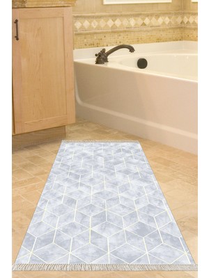 Dekoreko Kaymaz Taban Djt Banyo Halısı Trend Saçaklı Modern 627M