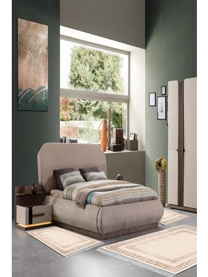Alanur Home Eko Trend Djt Yıkanabilir Kaymaz Taban 3 Lü Yatak Odası Takımı F5036 Modern Bej