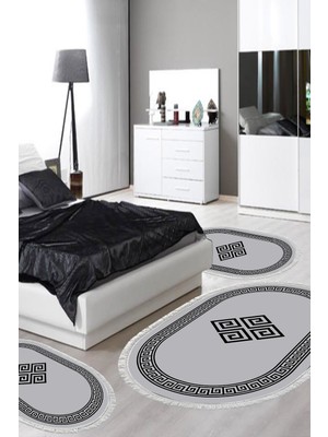 Alanur Home Eko Trend Djt Yıkanabilir Kaymaz Taban Oval 3 Lü Yatak Odası Takımı 656M Modern Gold