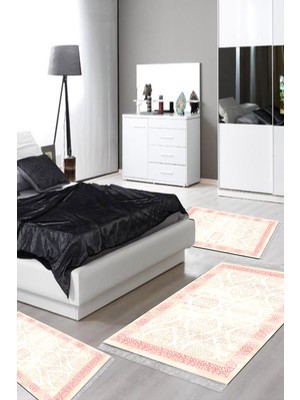 Alanur Home Eko Trend Djt Yıkanabilir Kaymaz Taban 3 Lü Yatak Odası Takımı 1376 Klasik Açık Turkuaz