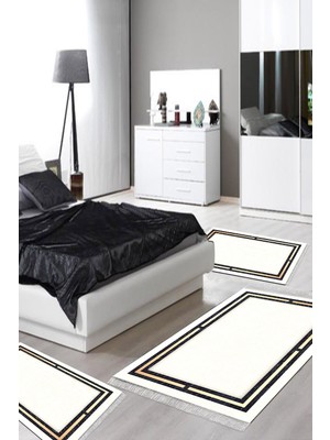 Alanur Home Eko Trend Djt Yıkanabilir Kaymaz Taban 3 Lü Yatak Odası Takımı F5006 Modern Bej