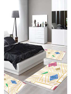 Alanur Home Eko Trend Djt Yıkanabilir Kaymaz Taban 3 Lü Yatak Odası Takımı P1337 Modern Renkli