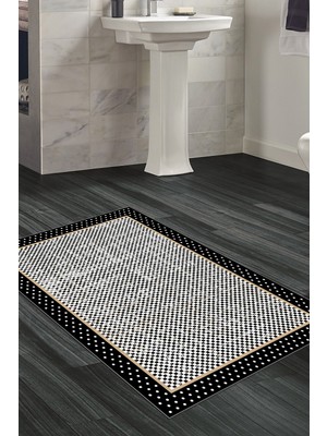 Dekoreko Kaymaz Taban Djt Banyo Halısı Star Pamuk Modern 604M
