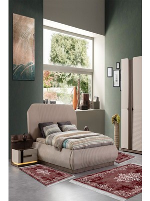 Alanur Home Eko Trend Djt Yıkanabilir Kaymaz Taban 3 Lü Yatak Odası Takımı 616 Klasik Bej