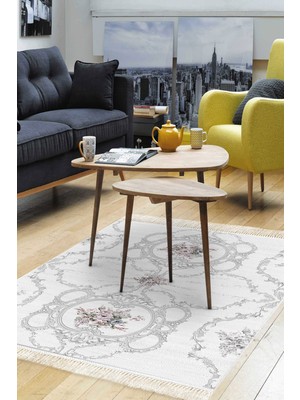 Dekoreko Kaymaz Taban Djt Salon Halısı Trend Saçaklı Modern 1494