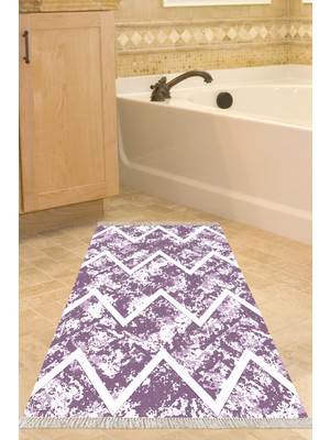 Dekoreko Kaymaz Taban Djt Banyo Halısı Trend Saçaklı Iskandinav F5128