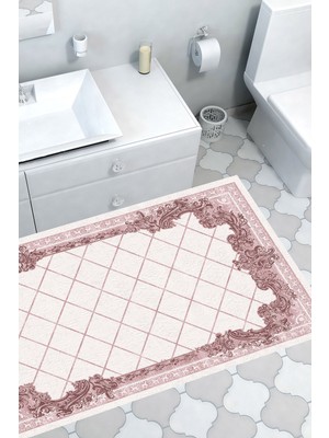 Dekoreko Kaymaz Taban Djt Banyo Halısı Yıldız Deri Modern 748