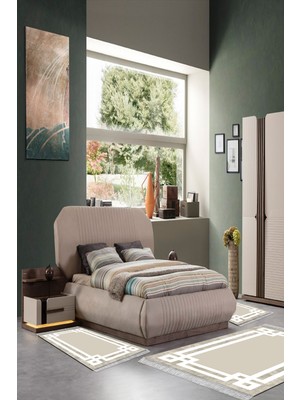 Alanur Home Eko Trend Djt Yıkanabilir Kaymaz Taban 3 Lü Yatak Odası Takımı 657M Modern Camel