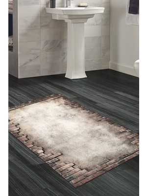 Dekoreko Kaymaz Taban Djt Banyo Halısı Star Pamuk Modern F5049