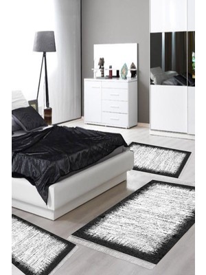 Alanur Home Eko Trend Djt Yıkanabilir Kaymaz Taban 3 Lü Yatak Odası Takımı 1342 Modern Gri