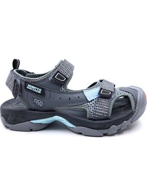 Humtto HM740093B Burnu Kapalı Cırtlı Anatomik Taban Gri Kadın Aqua Outdoor Trekking Spor Sandalet