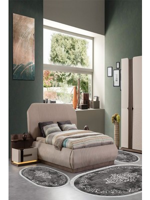 Alanur Home Eko Trend Djt Yıkanabilir Kaymaz Taban Oval 3 Lü Yatak Odası Takımı 616 Klasik Bej