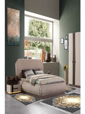 Alanur Home Eko Trend Djt Yıkanabilir Kaymaz Taban 3 Lü Yatak Odası Takımı 759 Patchwork Siyah