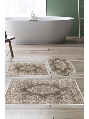 Alanur Home Eko Trend Djt 3 Lü Yıkanabilir Kaymaz Taban Banyo Paspas Seti 762 Osmanli Gri