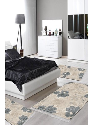 Alanur Home Eko Trend Djt Yıkanabilir Kaymaz Taban 3 Lü Yatak Odası Takımı 660M Suluboya Bej