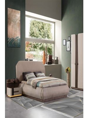 Alanur Home Eko Trend Djt Yıkanabilir Kaymaz Taban 3 Lü Yatak Odası Takımı F5005 Modern Gold Siyah