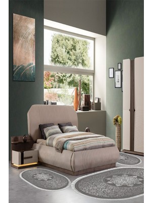 Alanur Home Eko Trend Djt Yıkanabilir Kaymaz Taban Oval 3 Lü Yatak Odası Takımı 1448 Osmanli Gümüş