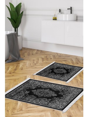 Alanur Home Eko Trend Djt 2 Li Yıkanabilir Kaymaz Taban Banyo Paspas Klozet Takımı 761 Osmanli Kahve (60 x 100 - 50 x 60)