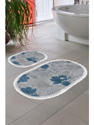 Alanur Home Eko Trend Djt 2 Li Yıkanabilir Kaymaz Taban Oval Banyo Paspas Klozet Takımı 660M Suluboya Bej (60 x 100 - 50 x 60)