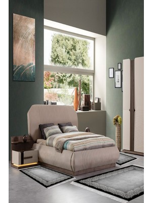 Alanur Home Eko Trend Djt Yıkanabilir Kaymaz Taban 3 Lü Yatak Odası Takımı 1674 Modern Gri