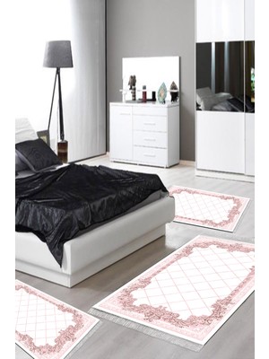 Alanur Home Eko Trend Djt Yıkanabilir Kaymaz Taban 3 Lü Yatak Odası Takımı 748 Modern Pudra