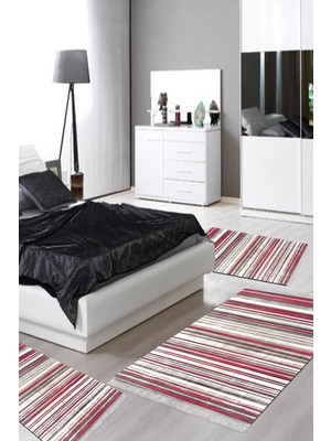 Alanur Home Eko Trend Djt Yıkanabilir Kaymaz Taban 3 Lü Yatak Odası Takımı 1677 Degrade Kahve