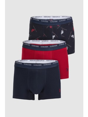 U.S. Polo Assn. Erkek Lacivert 3'lü Boxer Takımı 50326506-VR033
