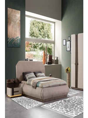 Alanur Home Eko Trend Djt Yıkanabilir Kaymaz Taban 3 Lü Yatak Odası Takımı 1910 Modern Gri