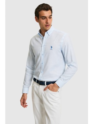 U.S. Polo Assn. Erkek Açık Mavi Uzun Kollu Gömlek 50324718-VR003