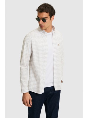 U.s. Polo Assn. Erkek Bej Gömlek Desenli 50324655-VR011