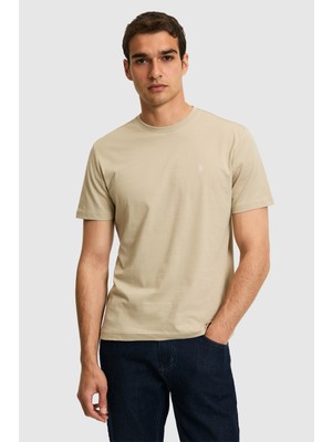 U.s. Polo Assn. Erkek Açık Haki Tişört Basic 50326953-VR183