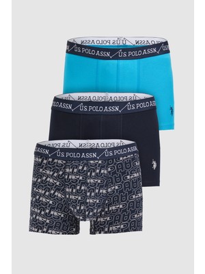 U.S. Polo Assn. Erkek Lacivert 3'lü Boxer Takımı 50326507-VR033