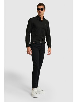 U.S. Polo Assn. Erkek Slim Fit Siyah Kanvas / Chino Pantolon 50322356-VR046