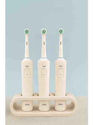 Hanart Elektronik Diş Fırçası Standı 3 Lü Krem