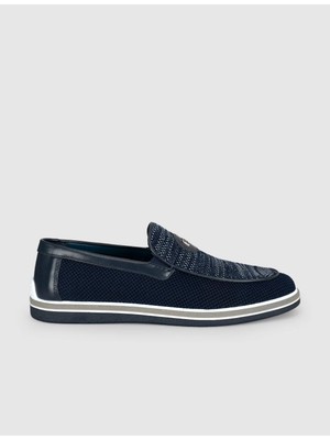 Cabani Lacivert Örgü Dokulu Hafif Loafer