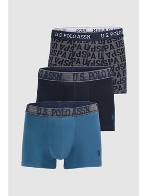 U.S. Polo Assn. Erkek Lacivert 3'lü Boxer Takımı 50326492-VR033
