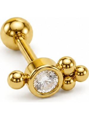 Nur Silver Bobble Çelik Tragus Küpe NUR-KE03423