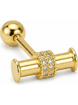 Nur Silver Taşlı Çelik Tragus Küpe NUR-KE03426