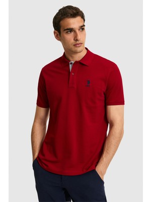 U.S. Polo Assn. Erkek Regular Fit Polo Yaka Bordo Basic Tişört 50322314-VR014