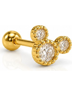 Nur Silver Mickey Çelik Tragus Küpe NUR-KE03422