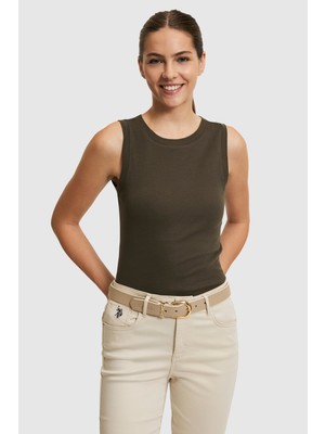 U.s. Polo Assn. Kadın Koyu Haki Tişört Basic 50323534-VR111