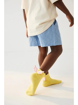 Bony Socks Sarı Kanatlı Çocuk Soket Çorap